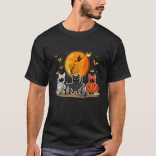 T-shirt Chat noir d'Halloween effrayant