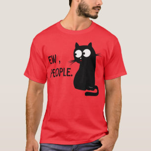 T-shirt Chat Noir Drôle Ew Personnes Meow Kitty