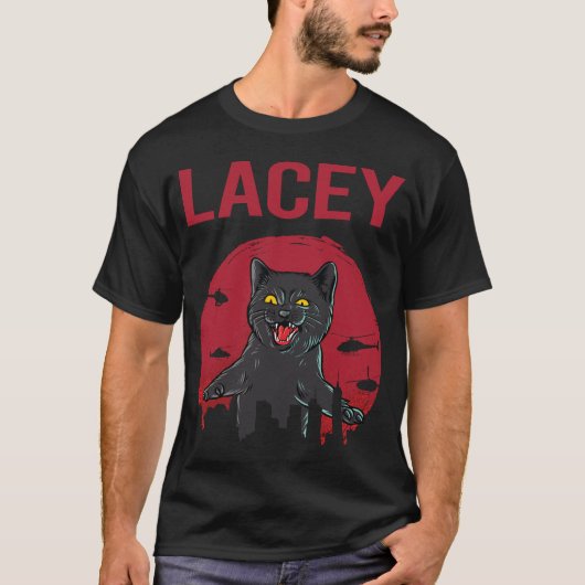 T-shirt Chat noir drôle Lacey (Devant)