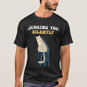 T-shirt Chat noir drôle vous jugeant silencieusement Chat