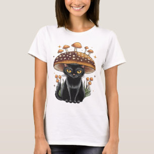 T-shirt Chat noir Éffrayant Feline Amoureux des chats Hall