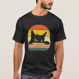 T-shirt Chat noir effrayant rétro chat effrayant Halloween