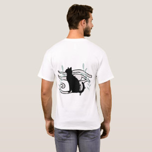 T-shirt chat noir élégant & œil égyptien tee cha