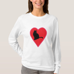 T-shirt Chat noir en chemises Blended Red and Pink Heart
