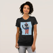 T-shirt Chat noir en costume d'Oncle Sam (Devant entier)