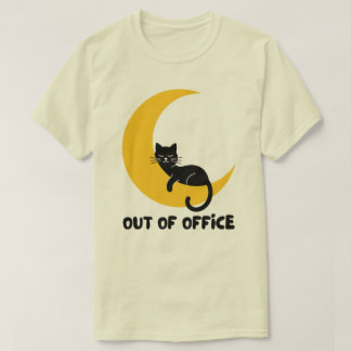 T-shirt Chat Noir En Dehors Du Bureau Design