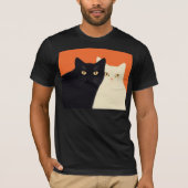 T-shirt chat noir et blanc (Devant)