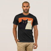 T-shirt chat noir et blanc (Devant entier)