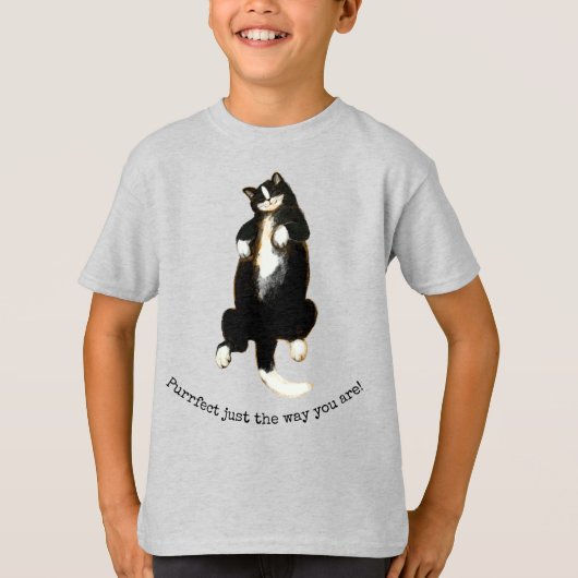 T-shirt chat noir et blanc (Devant)