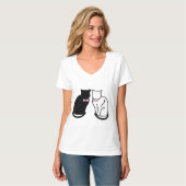 T-shirt Chat noir et blanc (Devant entier)