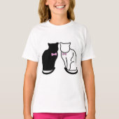 T-shirt Chat noir et blanc (Devant)