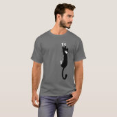 T-shirt Chat noir et blanc accroché | Drôle Tuxedo Cat (Devant entier)