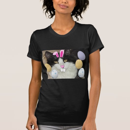 T-shirt Chat noir et blanc de l'Est (Devant)