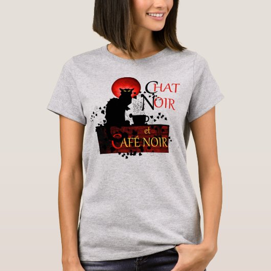 T-Shirt Chat Noir et Café Noir (Devant)