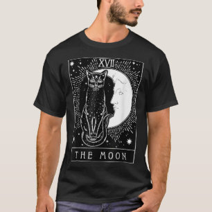 T-shirt chat noir et carte tarot lune