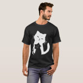 T-shirt Chat Noir Et Chat Blanc (Devant entier)