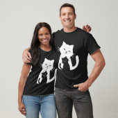 T-shirt Chat Noir Et Chat Blanc (Unisexe)