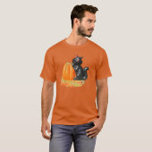 T-shirt Chat noir et Citrouille (Devant entier)