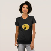 T-shirt Chat noir et lune jaune Halloween Art (Devant entier)
