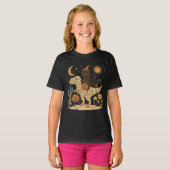 T-shirt Chat noir et maman T-Rex Halloween Ride (Devant entier)