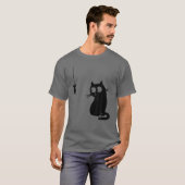 T-shirt Chat Noir Et Poisson Drôle Amoureux des chats Chat (Devant entier)