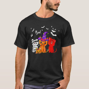 T-shirt Chat noir fantôme Boo Y'all Citrouille Halloween L