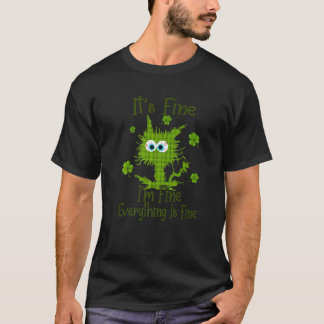T-shirt Chat Noir Fête De Patrick C'est Bien Je Suis Bien 