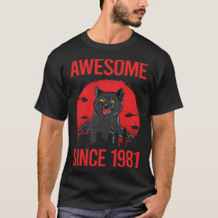 T-shirt Chat noir - génial depuis 1981
