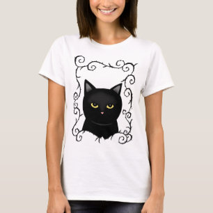 T-shirt Chat noir Goth amoureux des chats noir Halloween H