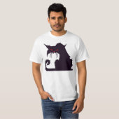 T-shirt Chat noir grincheux (Devant entier)