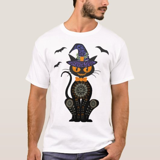 T-shirt Chat Noir Halloween (Devant)