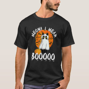 T-shirt Chat Noir Halloween Boo Fantômes Costume Épouvanta