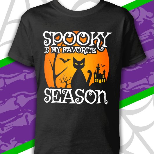 T-shirt Chat Noir Halloween Ensorcelant Saison Heureux Hal
