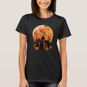 T-shirt Chat noir Halloween Sorcière Chat effrayant Hallow