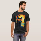 T-shirt Chat noir hawaïen (Devant entier)