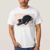 T-shirt Chat noir Hissing Fine Art par Hiroaki Takahashi (Devant)