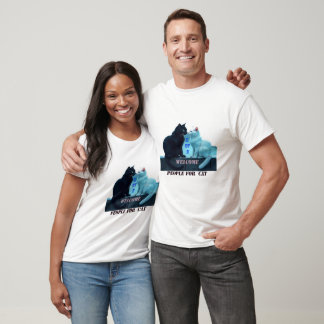 T-shirt Chat Noir Hommes Et Femmes