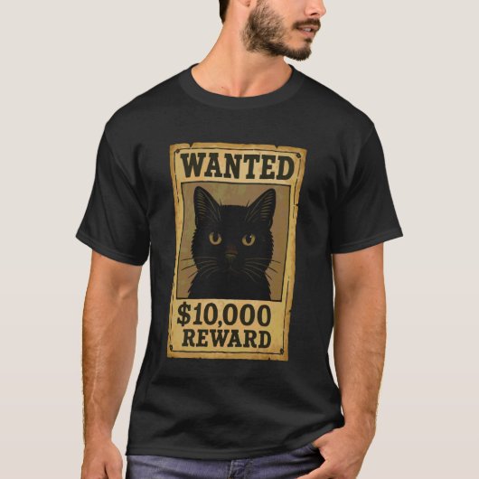 T-shirt Chat Noir Image Recherchée (Devant)