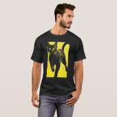 T-shirt Chat Noir Imprimé Jaune (Devant entier)