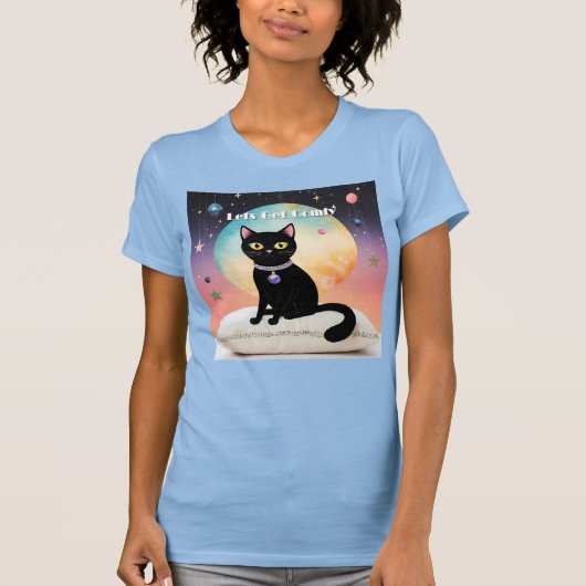 T-shirt Chat Noir - Installons-Nous Confortablement (Devant)