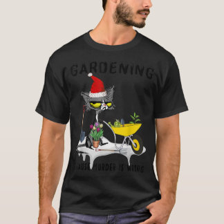 T-SHIRT CHAT NOIR JARDIN PÈRE NOËL PARCE QUE MEURTRE EST M