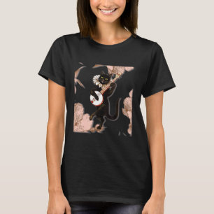 T-shirt Chat noir jouant au banjo Chat dansant Animal de c