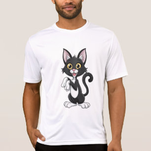 T-shirt Chat noir jouant avec yeux jaune vif