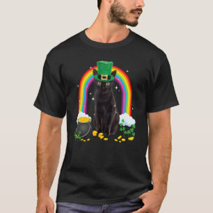 T-shirt Chat noir Jour de la Saint Patrick Leprechaun Cost