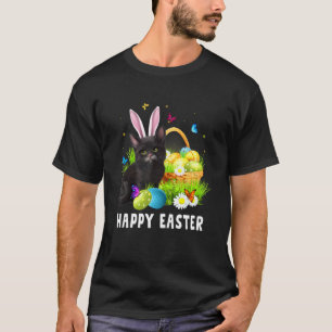 T-shirt Chat noir Joyeux jour de Pâques Lapin Œufs Hommes