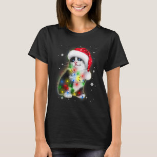 T-shirt Chat noir Led Christmas Chat mignon Merry Xmas