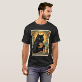 T-shirt Chat noir lisant le journal du Jack o Lantern (Devant entier)