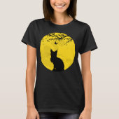 T-shirt Chat noir Lune jaune (Devant)