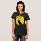 T-shirt Chat noir Lune jaune (Devant entier)