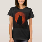 T-shirt Chat noir Lune rouge (Devant)